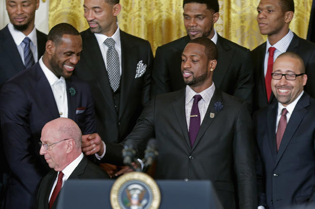 Obama Meets With NBA Champion Miami Heat At The White House 