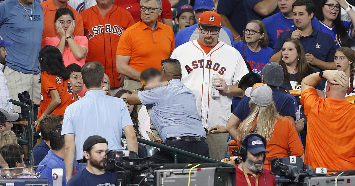 Girl hit by foul ball has permanent brain injury after foul ball from Albert  Almora at Houston Astros, Chicago Cubs game, lawyer says - CBS News