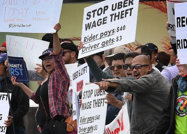Uber drivers protest 