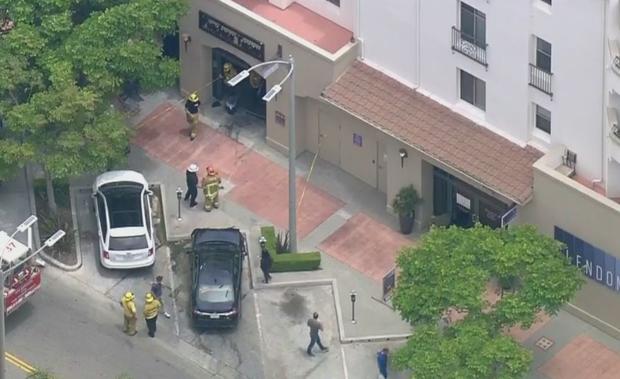 Three Hurt After Car Slams Into Restaurant In Westwood 