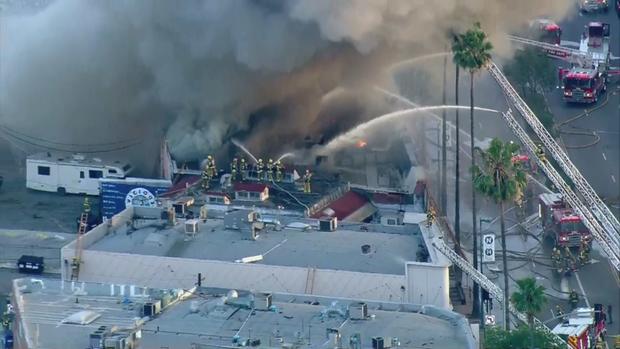 Fire Rips Through North Hollywood Strip Mall 