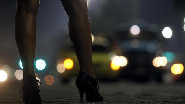 Prostitute at Atlantica avenue in copacabana beach, Rio de Janeiro 