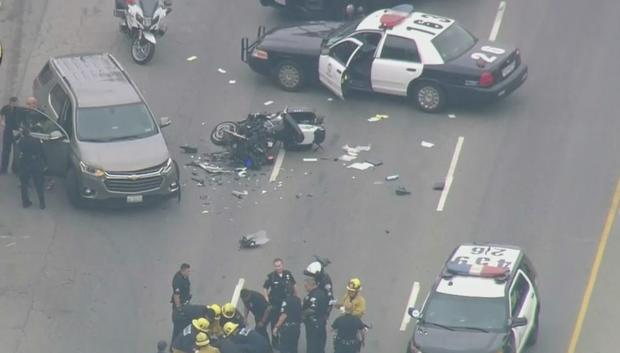 LAPD Officer Injured In Van Nuys Motorcycle Crash 