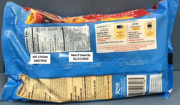 El Monterey Breakfast Wrap Recall 