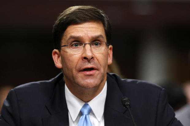Mark Esper testifies before the Senate Armed Services Committee during his confirmation hearing to be secretary of the U.S. Army in the Dirksen Senate Office Building on Capitol Hill Nov. 2, 2017, in Washington. 