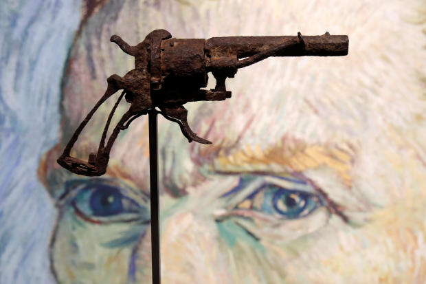 The gun believed to be used by painter Vincent van Gogh to shoot himself on July 27, 1890, in Auvers-sur-Oise, France, is presented by Drouot auction house in Paris June 14, 2019. 