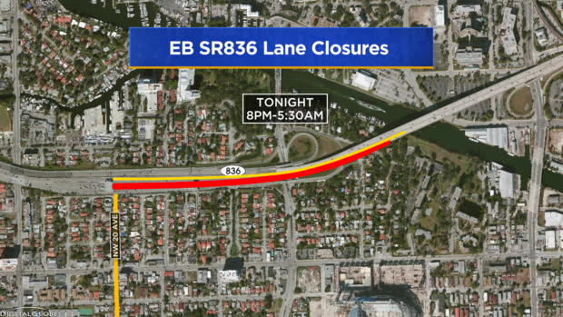 MAP EB SR836 Lane Closures 062019 
