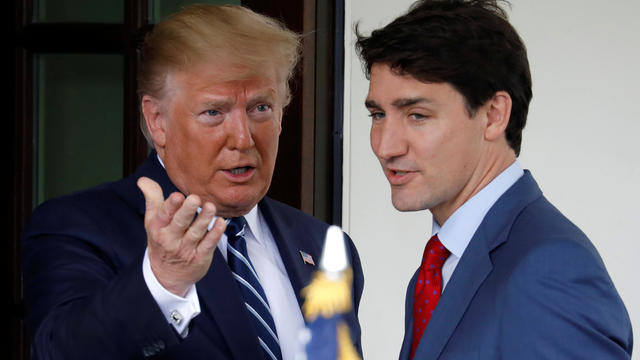 President Donald Trump welcomes Canadian Prime Minister Justin Trudeau at the White House 