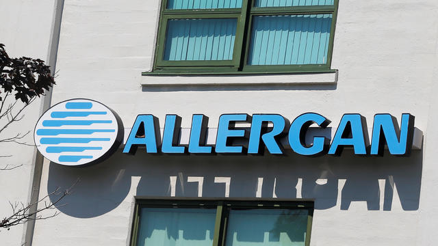 A sign marks Allergan's offices in Medford 