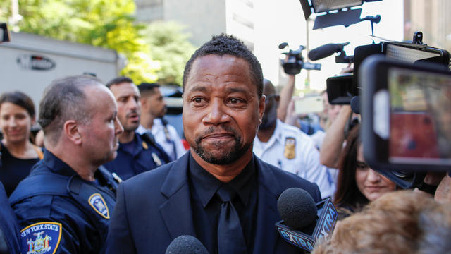 Actor Gooding Jr. is surrounded by media as he leaves New York Criminal Court in the Manhattan borough of New York City 