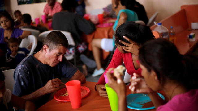 Central American migrants are seen at a migrant shelter in Ciudad Juarez 