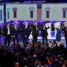 Candidates pose before the start of the second night of the first U.S. 2020 presidential election Democratic candidates debate in Miami, Florida, U.S. 