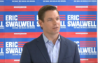 Rep. Eric Swalwell, D-California, speaks during a press conference July 8, 2019, in Dublin, California. 