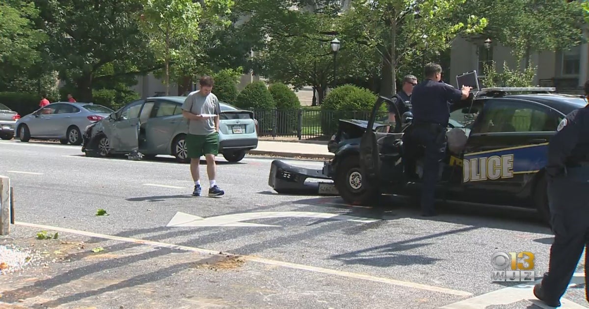 Baltimore Police Officer Injured In Collision Between 2 Civilian Cars ...