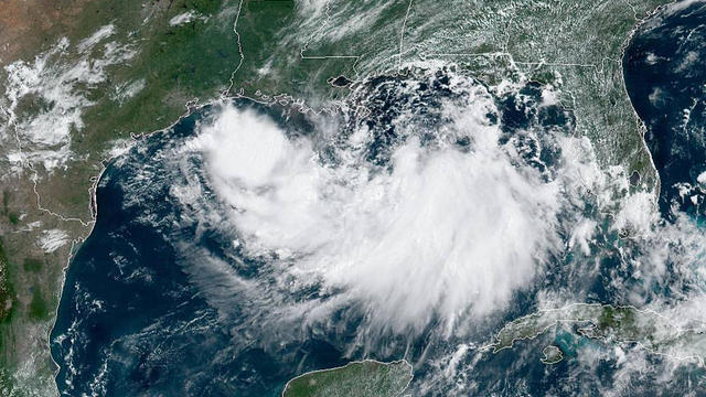 Tropical Storm Barry is seen in the Gulf of Mexico July 11, 2019, in a satellite image captured at 11:46 a.m. ET. 