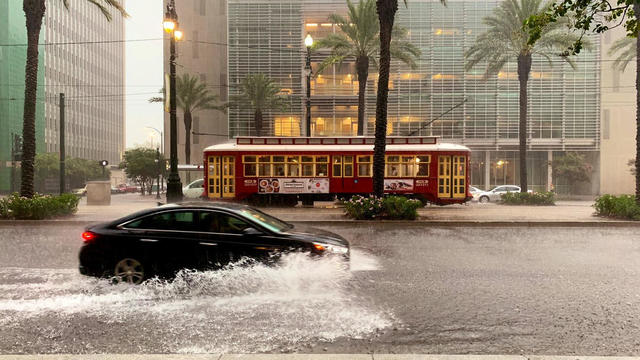 A flooded area is seen in New Orleans 