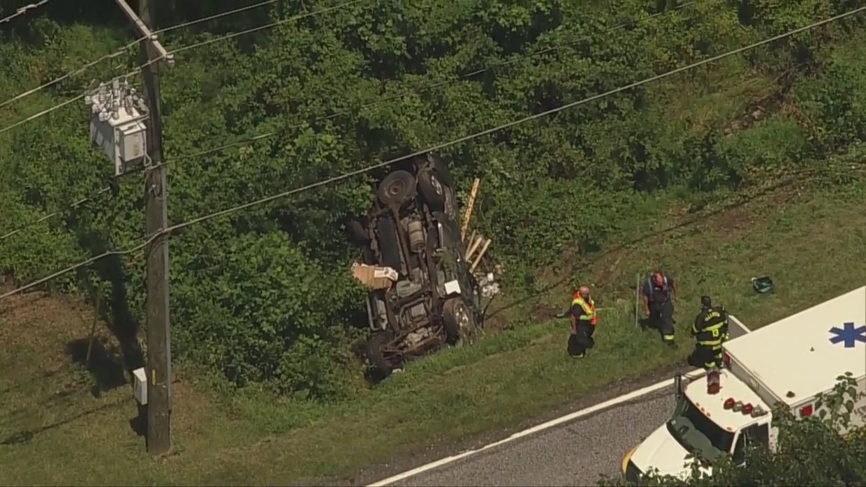 TRAFFIC Drive Injured Truck Flips Over In Fallston Accident CBS