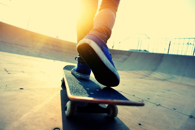 skateboarder at skatepark skateboard generic 