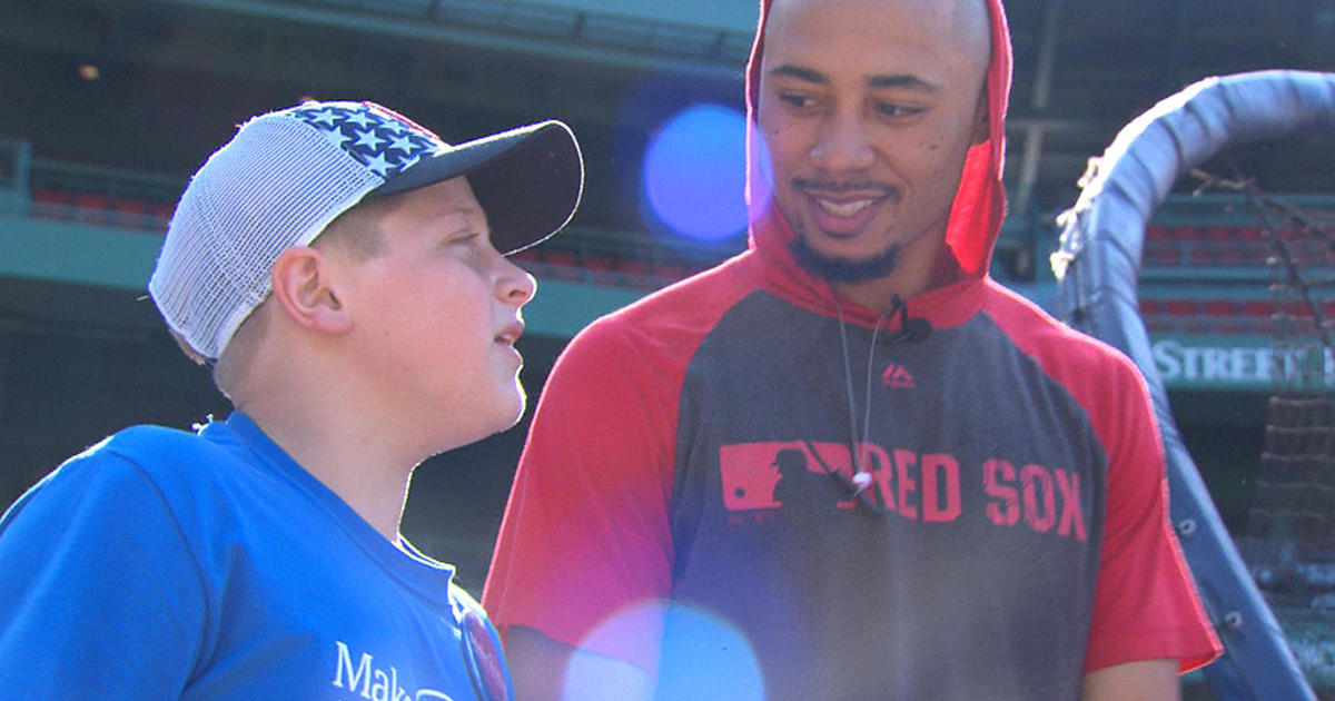 Wish Come True: Boy With Debilitating Disease Meets Mookie Betts Before 3  HR Game - CBS Boston