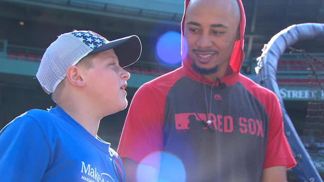 Watch: Red Sox's Mookie Betts homers three times after Make-A-Wish boy's  request 