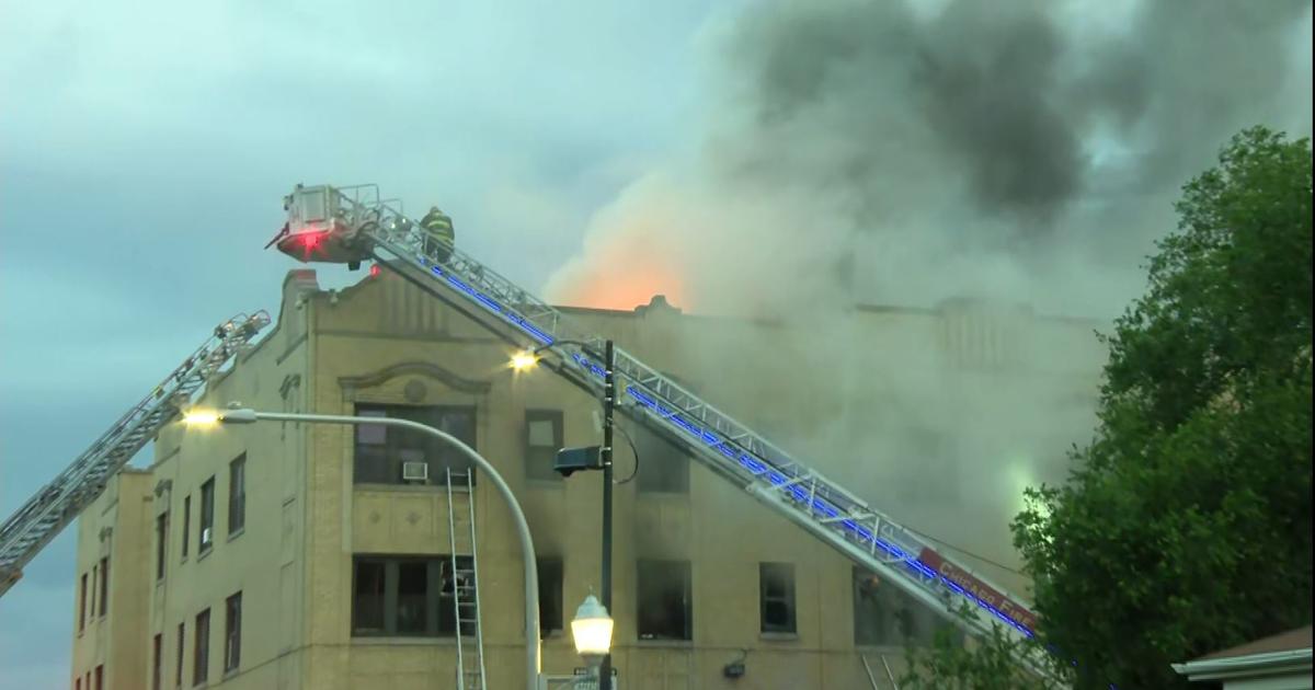 Vacant Emerson High School building gutted by fire in Gary