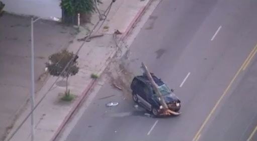 SUV Sheers Power Pole In Sun Valley 