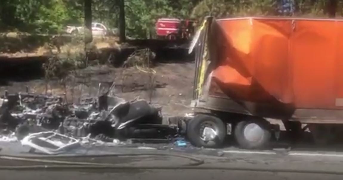 Big Rig Fire Causes I-80 Traffic Delays Near Gold Run - CBS Sacramento