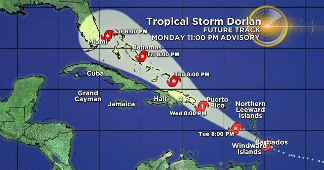 Tropical Storm Dorian Expected To Become Hurricane As It Approaches ...