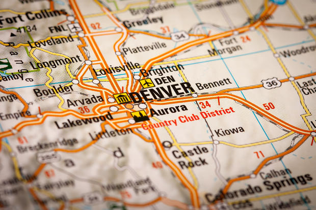 Colorado Road Map Denver Aurora 