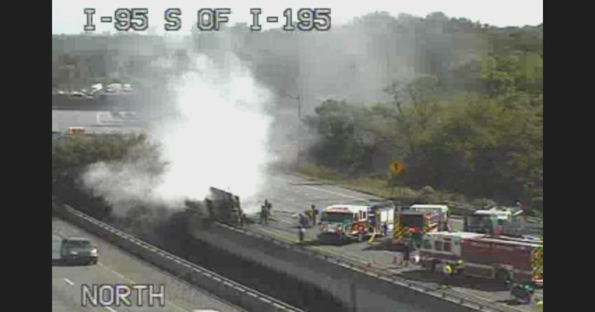 I-95 N Reopens After Truck Carrying Pineapples Catches Fire - CBS Baltimore