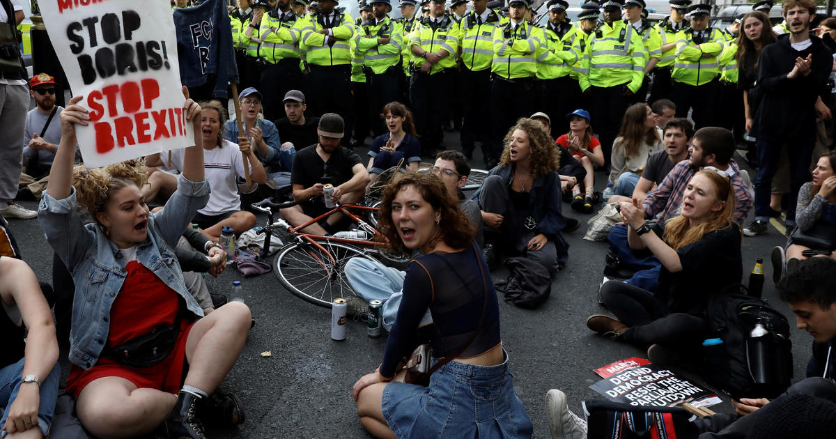 Protests in London today Thousands protest against British Prime