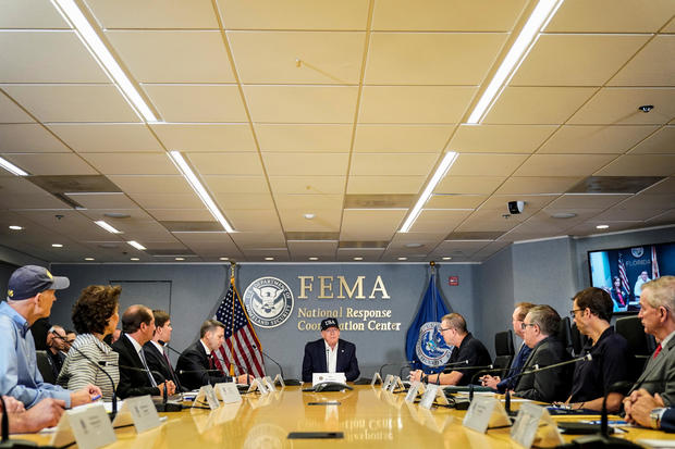 U.S. President Donald Trump attends a Federal Emergency Management Agency (FEMA) briefing on hurricane Dorian in Washington 