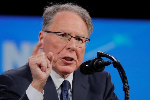 NRA executive vice president and CEO LaPierre speaks at the NRA annual meeting in Indianapolis