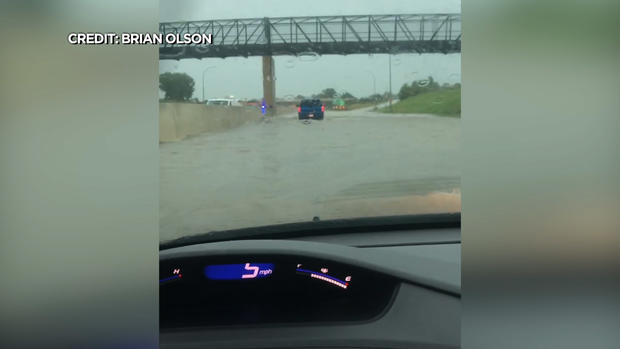 Flooding On Interstate 90 in Austin 