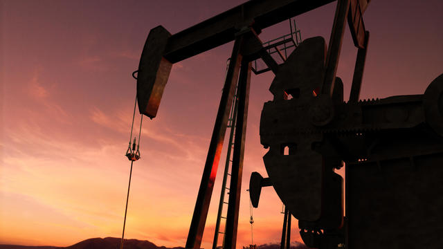 pump jack in an oil field 