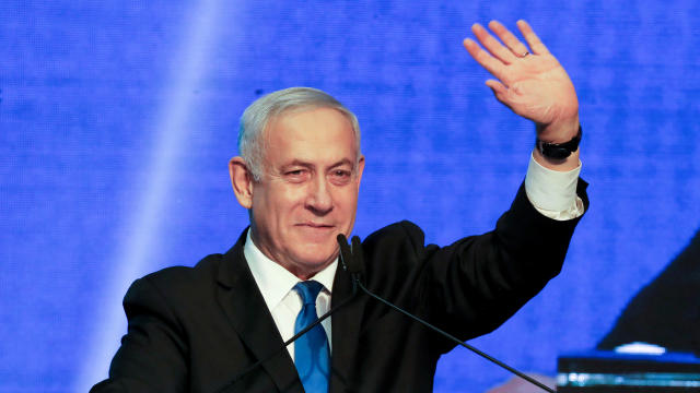 Israeli Prime Minister Benjamin Netanyahu arrives at the Likud party headquarters following the announcement of exit polls during Israel's parliamentary election in Tel Aviv, Israel, September 18, 2019. 