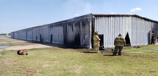 Caddo Mills Municipal Airport hanger fire 