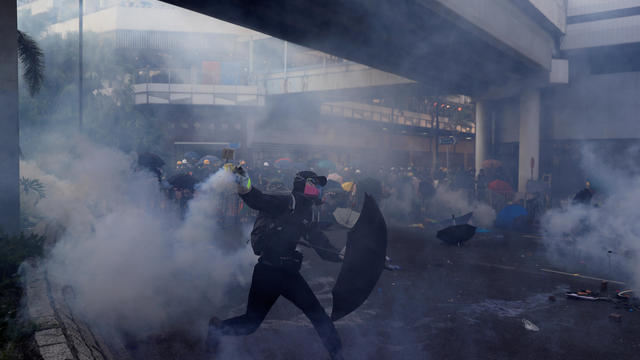 Protests as Hong Kong marks the 70th anniversary of the founding of the People's Republic of China 