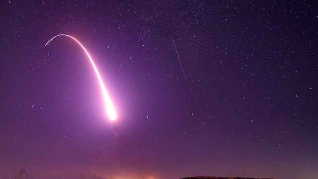 An unarmed Minuteman III intercontinental ballistic missile launches from Vandenberg Air Force Base in California October 2, 2019. 