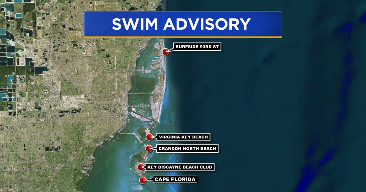 No Swim Advisory Remains In Place For Five MiamiDade Beaches CBS Miami