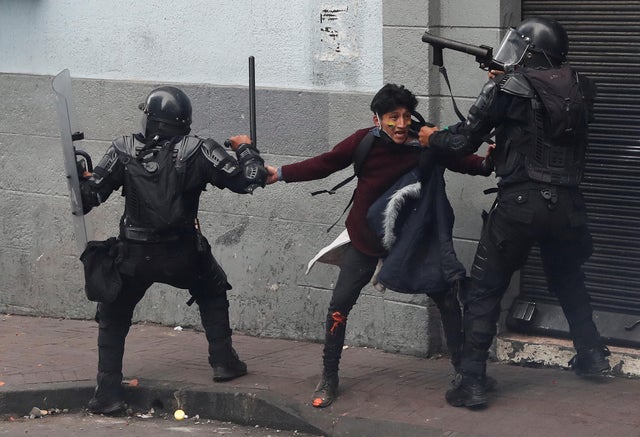 Protest against Ecuador's President Lenin Moreno's austerity measures in Quito