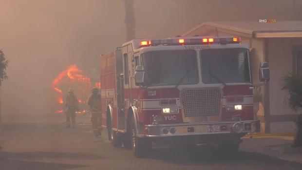 Calimesa Brush Fire burns homes during wind event 