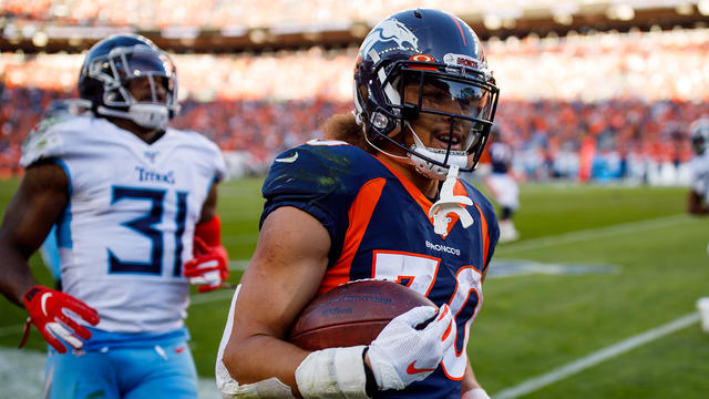 Denver Broncos running back Phillip Lindsay (30) takes part in drills  during the opening day of the team's NFL football training camp Thursday,  July 18, 2019, in Englewood, Colo. (AP Photo/David Zalubowski