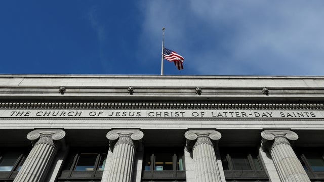 A flag flies at half mask outside the world headquarters of the Mormon Church for Thomas S. Monson, President of the Church of Jesus Christ of Latter-Day Saints (The Mormon church) in Salt Lake City 
