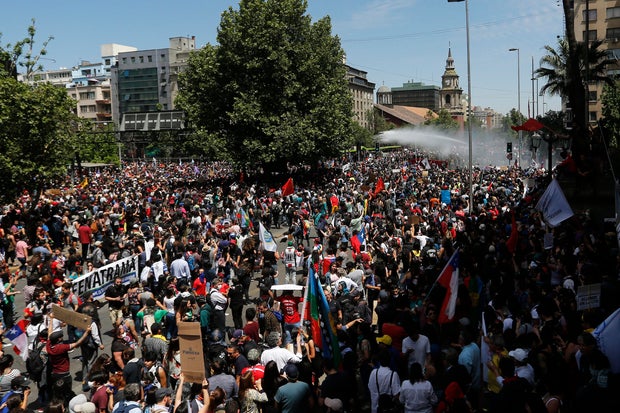 National Strike And Protests Against President Piñera