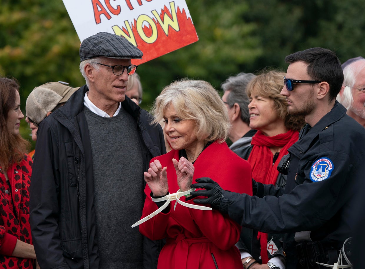 Jane Fonda, Ted Danson arrested during weekly climate change protest at
