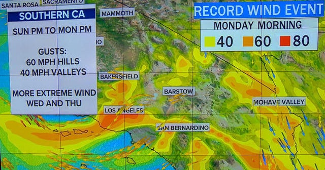High wind warning issued in California - CBS News