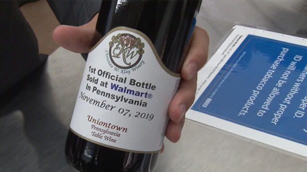 first official bottle of wine sold at a walmart in pennsylvania 