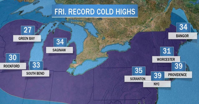 Central and eastern U.S. wake up to cold temperatures