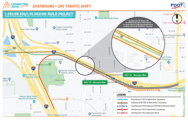 Eastbound I-395 Traffic Shift 